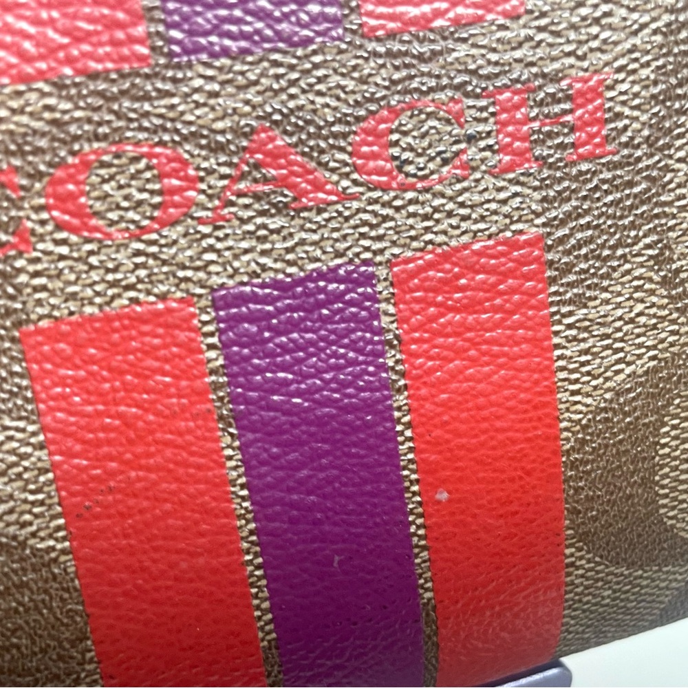 Coach Brown and Red Wristlet - Picture 8 of 14
